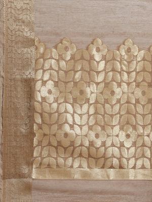 solid bordered maheshwari saree with blouse - 17294017 - Standard Image - 4