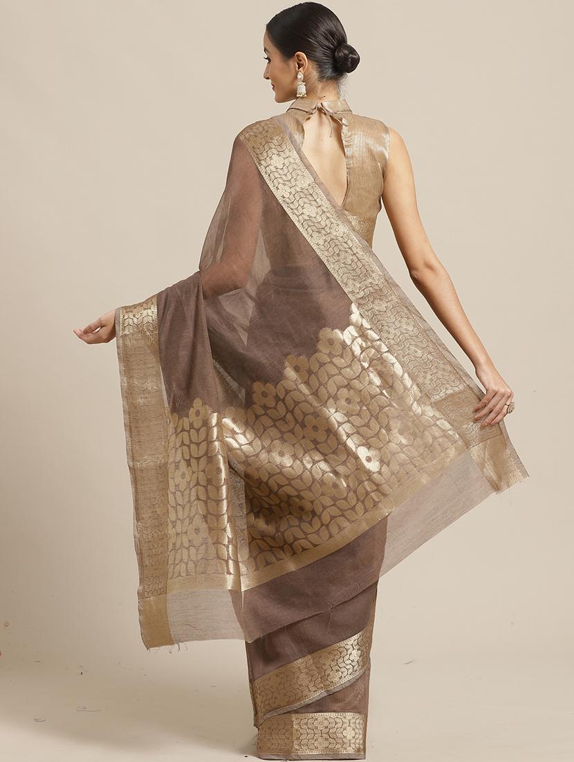 solid bordered maheshwari saree with blouse - 17294017 - Zoom Image - 2