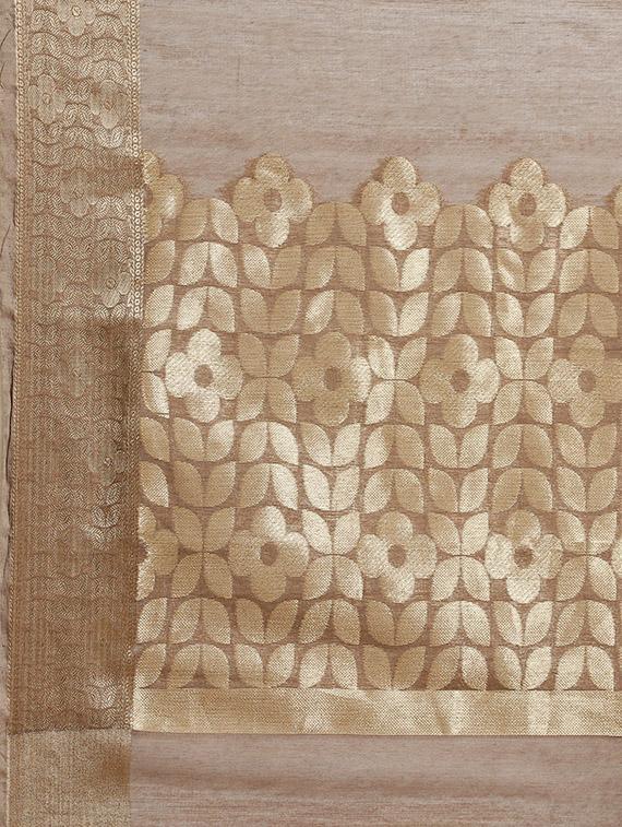 solid bordered maheshwari saree with blouse - 17294017 - Zoom Image - 4