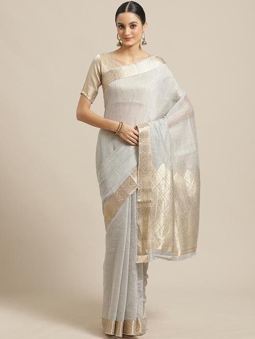 solid bordered maheshwari saree with blouse - 17294018 - Very Small Image - 1