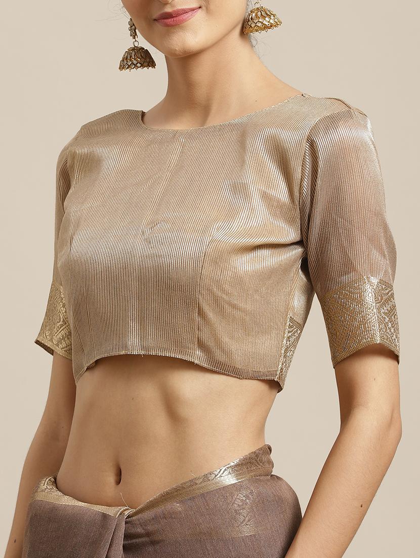 solid bordered maheshwari saree with blouse - 17294019 - Zoom Image - 3