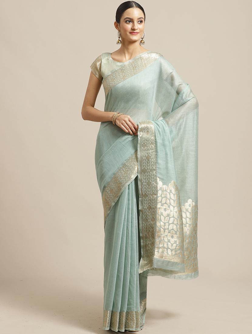 solid bordered maheshwari saree with blouse - 17294020 - Zoom Image - 1