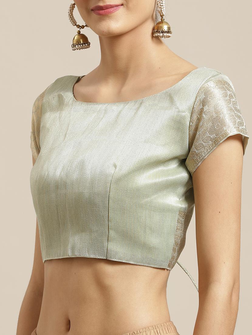 solid bordered maheshwari saree with blouse - 17294020 - Zoom Image - 3