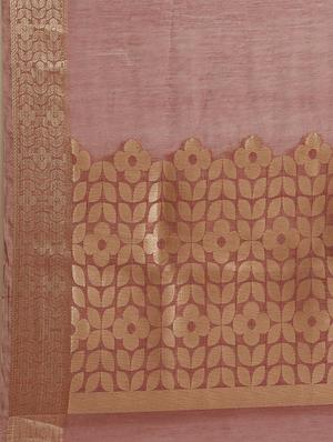 solid bordered maheshwari saree with blouse - 17294021 - Standard Image - 4