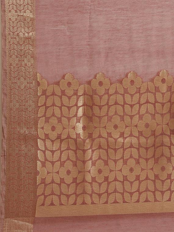 solid bordered maheshwari saree with blouse - 17294021 - Zoom Image - 4