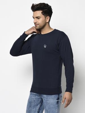 navy blue solid sweatshirt - 17294320 - Standard Image - 2