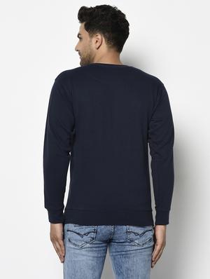 navy blue solid sweatshirt - 17294320 - Standard Image - 3