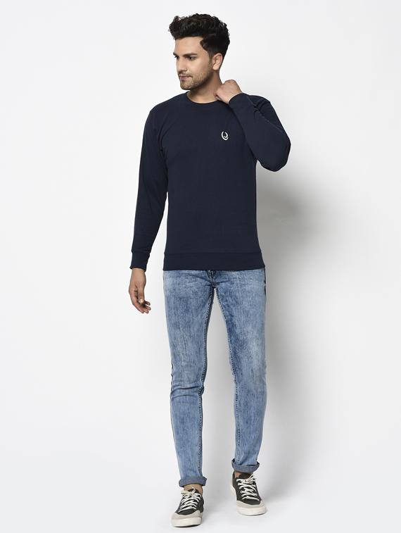 navy blue solid sweatshirt - 17294320 - Zoom Image - 4