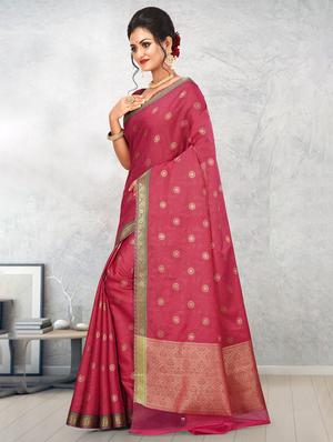 bordered banarasi saree with blouse - 17294545 - Standard Image - 2