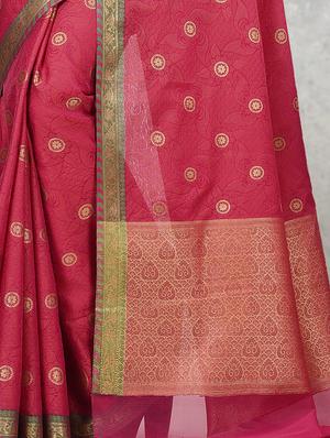 bordered banarasi saree with blouse - 17294545 - Standard Image - 3