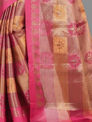 fuchsia art silk banarasi saree with blouse - 17294564 - Standard Image - 3