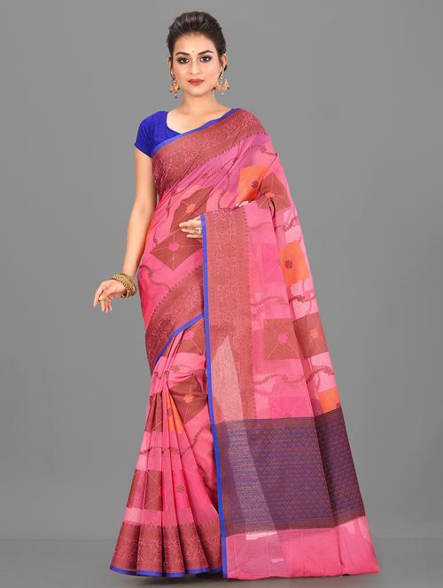 self design banarasi saree with blouse - 17294620 - Standard Image - 1