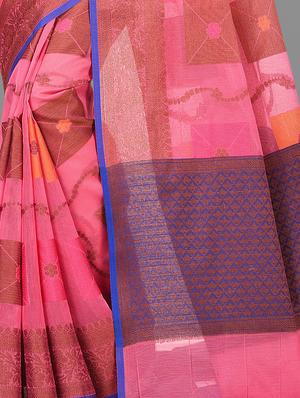 self design banarasi saree with blouse - 17294620 - Standard Image - 3