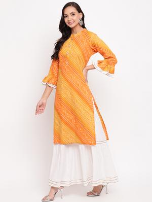 bandhani print kurta sharara set - 17295152 - Standard Image - 2