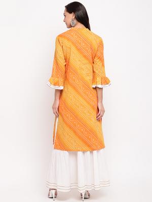 bandhani print kurta sharara set - 17295152 - Standard Image - 3