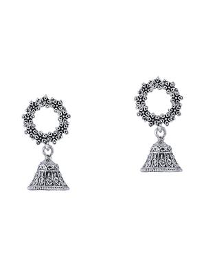 silver metal jhumka earring - 17295349 - Standard Image - 3
