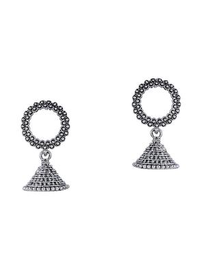 silver metal jhumka earring - 17295350 - Standard Image - 3