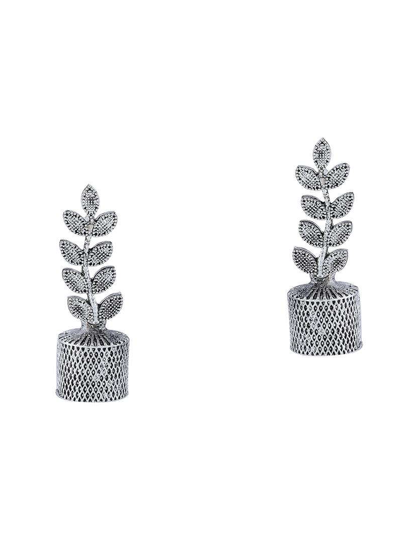 silver metal jhumka earring - 17295353 - Zoom Image - 3