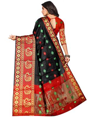 paisley printed saree with blouse - 17295549 - Standard Image - 2