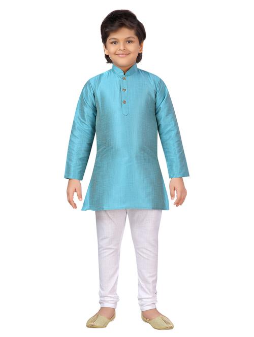 light blue silk kurta sets kurtas & set - 17295592 - Standard Image - 1