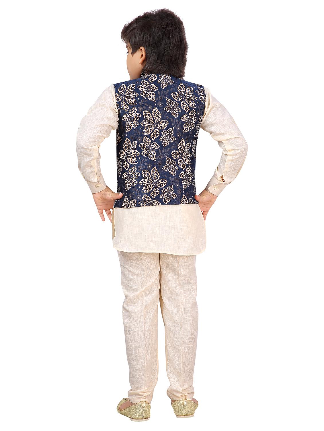 blue cotton kurta sets kurtas & set - 17295596 - Zoom Image - 3