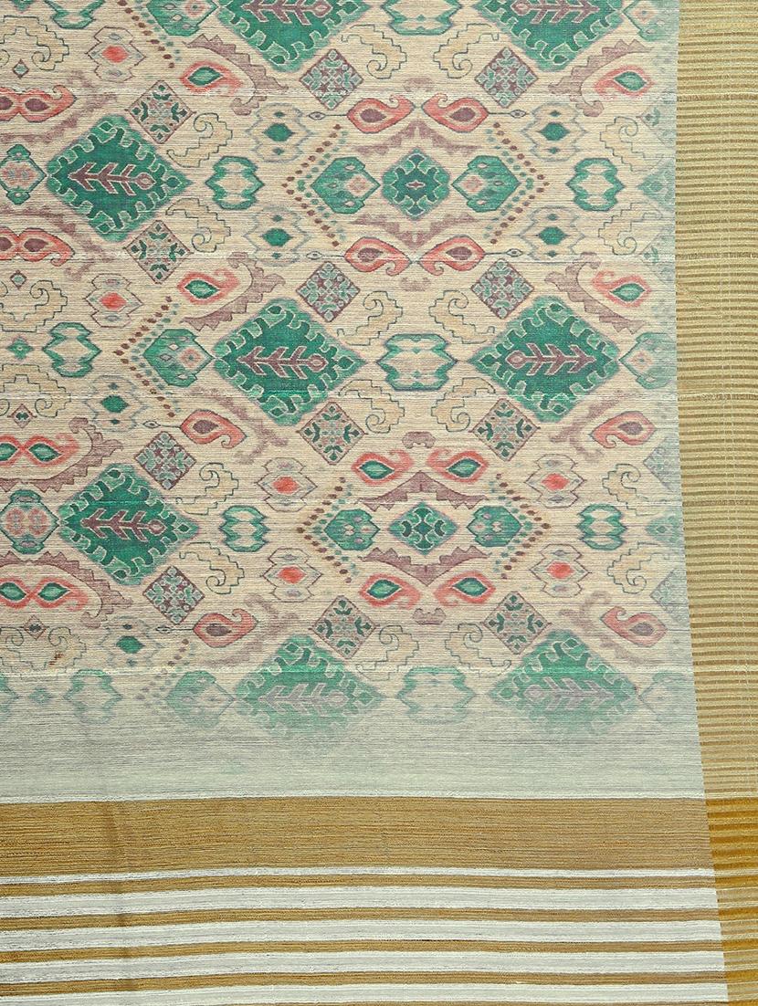 paisley printed saree with blouse - 17295716 - Zoom Image - 3