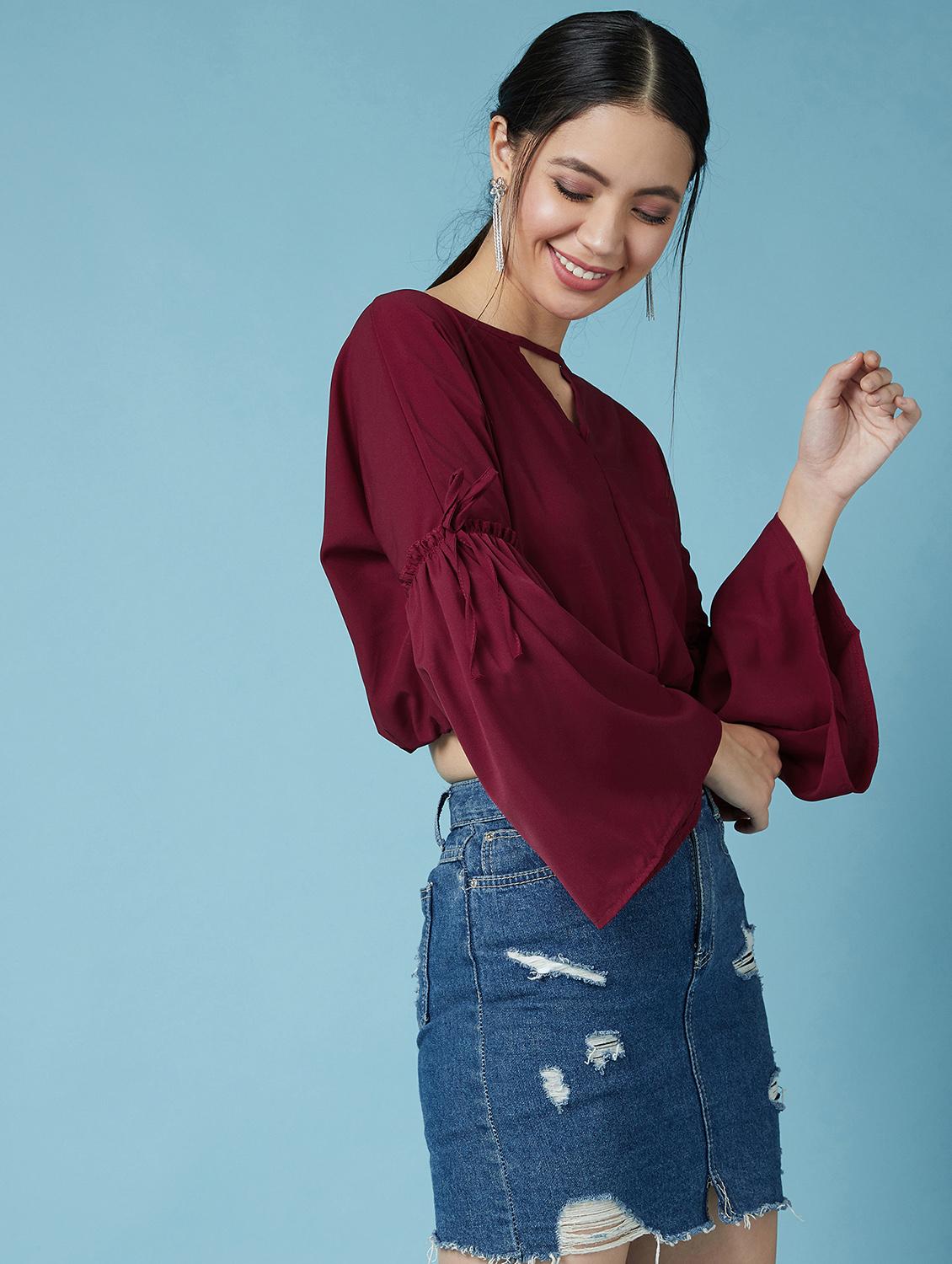 bell sleeves blosuon top - 17295724 - Zoom Image - 2