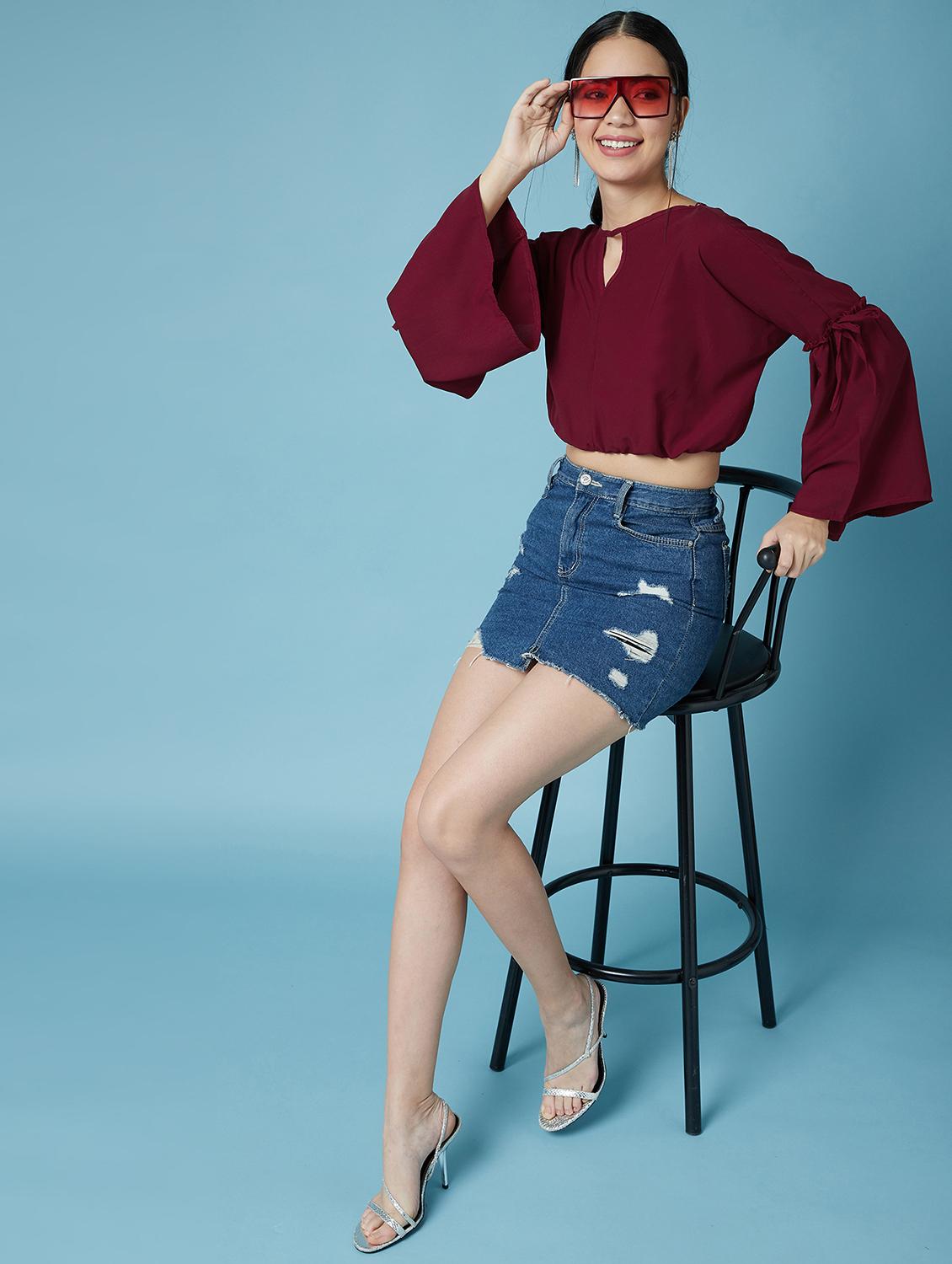 bell sleeves blosuon top - 17295724 - Zoom Image - 4