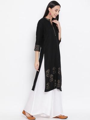 foil print straight kurta - 17295895 - Standard Image - 2