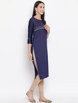 yoke embroidered straight kurta - 17295901 - Standard Image - 2