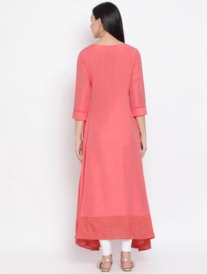 embroidered a-line kurta - 17295911 - Standard Image - 3