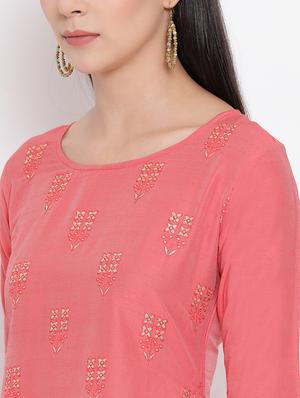 embroidered a-line kurta - 17295911 - Standard Image - 5