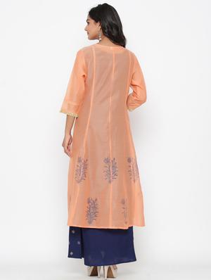 floral print layered ethnic dress - 17295955 - Standard Image - 3