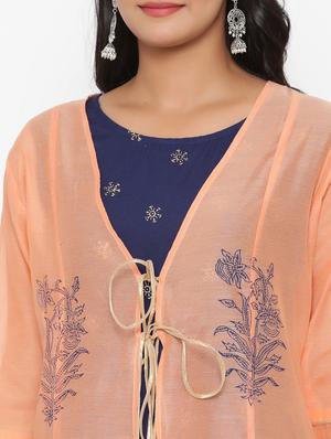 floral print layered ethnic dress - 17295955 - Standard Image - 4