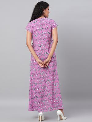 v neck floral maxi dress - 17296436 - Standard Image - 3
