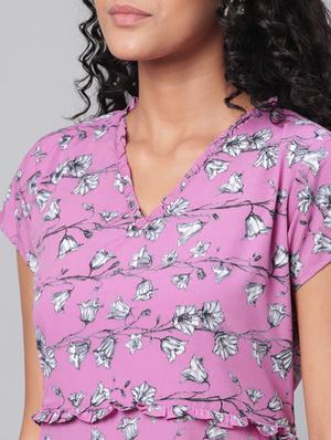 v neck floral maxi dress - 17296436 - Standard Image - 4