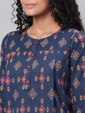 round neck printed tunic - 17296449 - Standard Image - 4