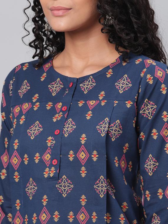 round neck printed tunic - 17296449 - Zoom Image - 4