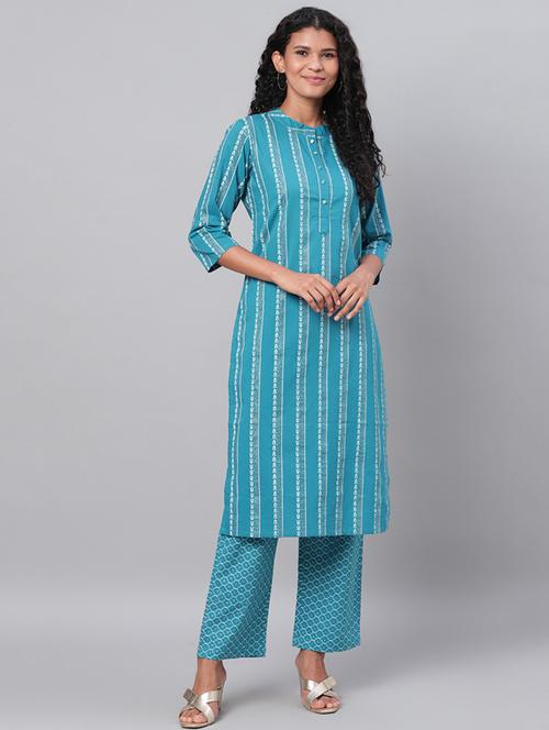striped kurta pant set - 17296457 - Standard Image - 1
