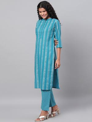 striped kurta pant set - 17296457 - Standard Image - 2