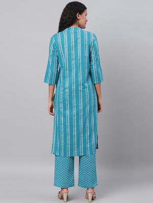 striped kurta pant set - 17296457 - Standard Image - 3