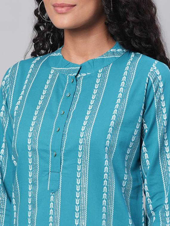 striped kurta pant set - 17296457 - Zoom Image - 4