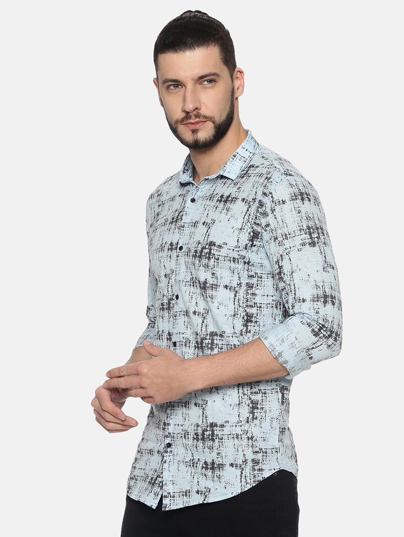 light blue printed casual shirt - 17296494 - Zoom Image - 2