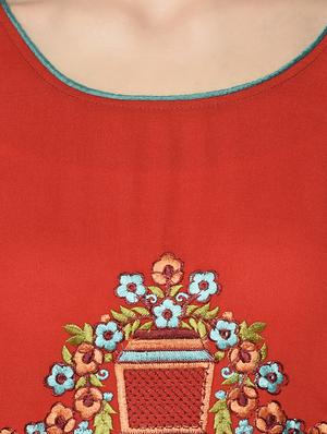 embroidered straight kurta - 17297171 - Standard Image - 4