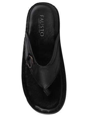 black leather slip on slippers - 17298175 - Standard Image - 3