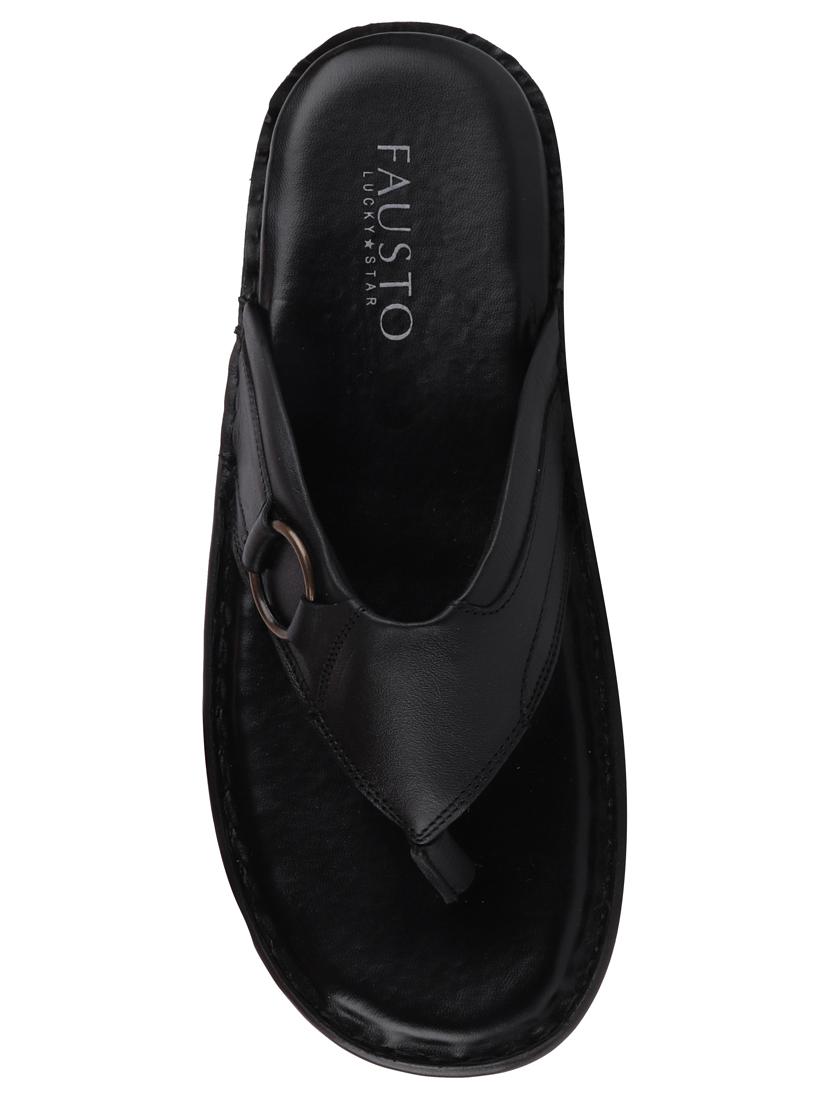 black leather slip on slippers - 17298175 - Zoom Image - 3