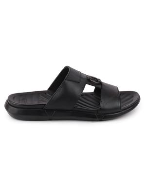 black leather slip on slippers - 17298178 - Standard Image - 2