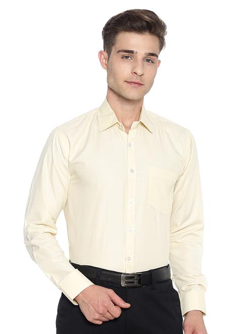 yellow solid formal shirt - 17298254 - Standard Image - 1