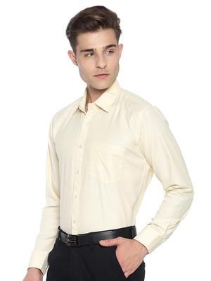 yellow solid formal shirt - 17298254 - Standard Image - 2