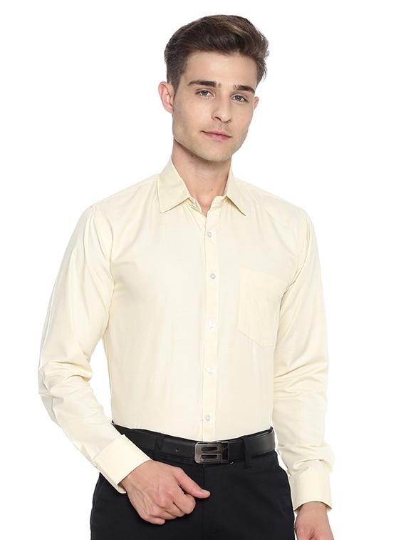 yellow solid formal shirt - 17298254 - Zoom Image - 1